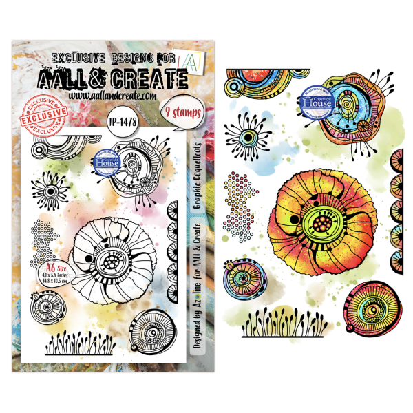 AALL and Create - Stempel A6 "Graphic Coquelicots by Azoline" Clear Stamps
