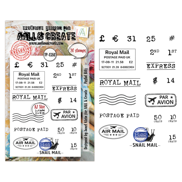 AALL and Create - Stempel A7 "Postal Bits by Janet Klein" Clear Stamps