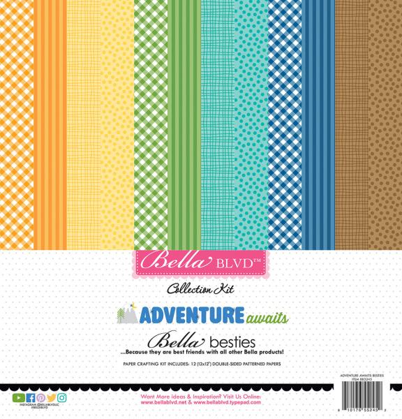 Bella BLVD - Designpapier "Adventure Awaits" Besties Collection Kit 12x12 Inch - 12 Bogen