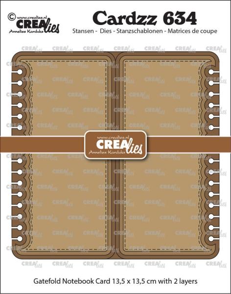Crealies - Stanzschablone "Gatefold Notebook Card Vierkant" Cardzz Dies