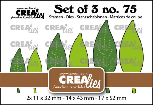 Crealies - Stanzschablone "No. 75 Dichte Bladeren 21 Met/Zonder Stippen" Set of 3 Dies