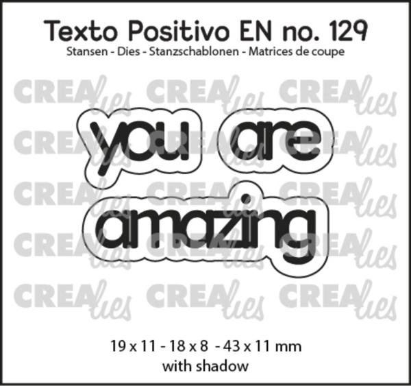 Crealies - Stanzschablone "English You Are Amazing" Texto Positivo Dies