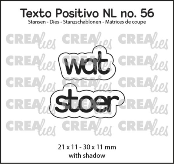 Crealies - Stanzschablone "Dutch Wat Stoer" Texto Positivo Dies