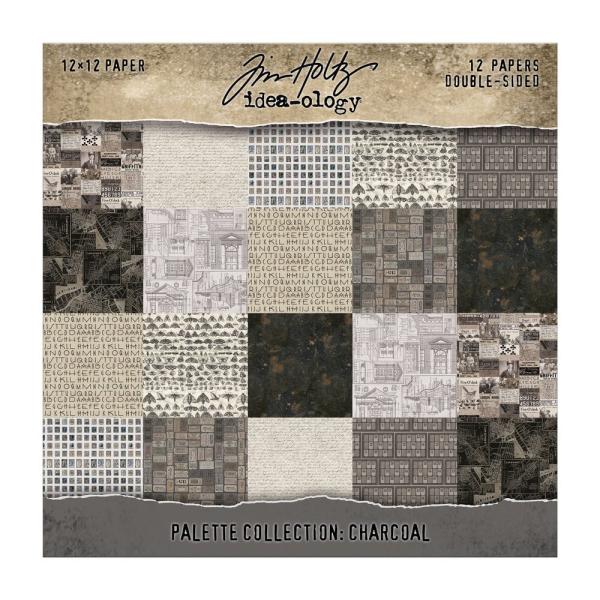 Idea-ology Palette Collection "Charcoal" Paper Pack 12 x 12 Inch - 12 Bogen 