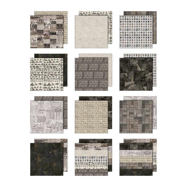 Idea-ology Palette Collection "Charcoal" Paper Pack 12 x 12 Inch - 12 Bogen 