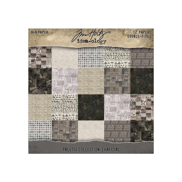 Idea-ology Palette Collection "Charcoal" Paper Pack 8 x 8 Inch - 12 Bogen 
