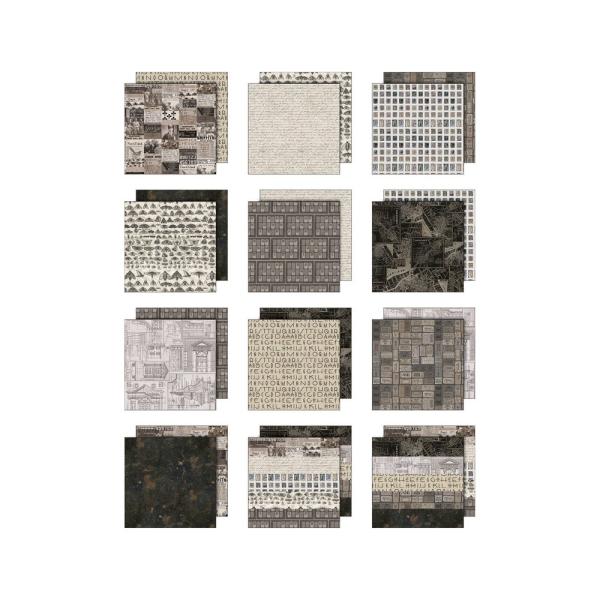 Idea-ology Palette Collection "Charcoal" Paper Pack 8 x 8 Inch - 12 Bogen 