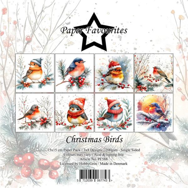 Paper Favourites - Designpapier "Christmas Birds" Paper Pack 6x6 Inch - 24 Bogen