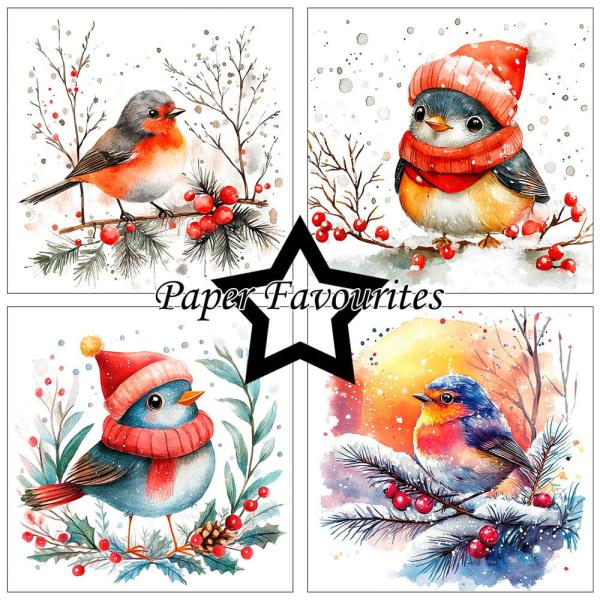 Paper Favourites - Designpapier "Christmas Birds" Paper Pack 6x6 Inch - 24 Bogen