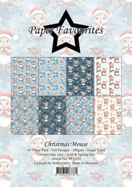 Paper Favourites - Designpapier "Christmas Mouse" Paper Pack A5 - 24 Bogen