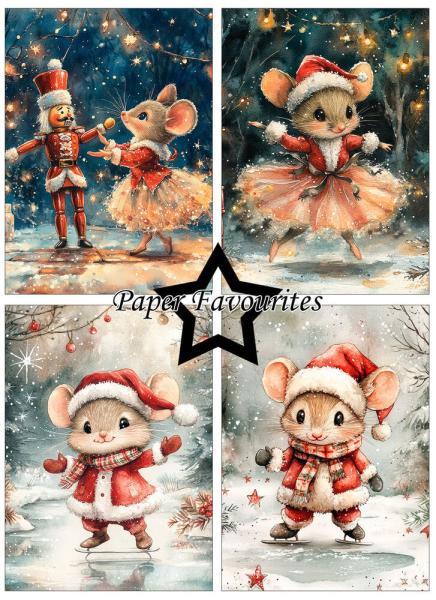 Paper Favourites - Designpapier "Christmas Mouse" Paper Pack A6 - 24 Bogen