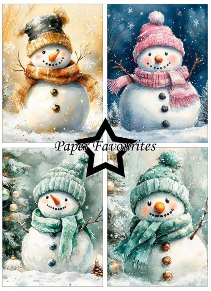 Paper Favourites - Designpapier "Christmas Snowman" Paper Pack A6 - 24 Bogen