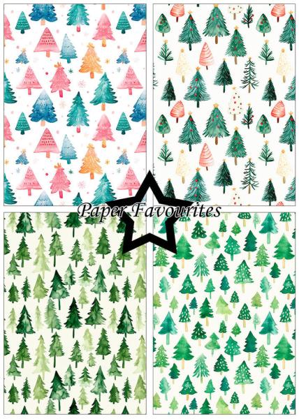 Paper Favourites - Designpapier "Christmas Trees" Paper Pack A5 - 24 Bogen