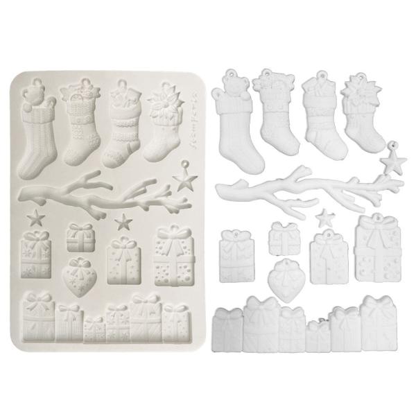 Stamperia - Gießform A5 "Christmas Socks and Presents" Soft Mould 