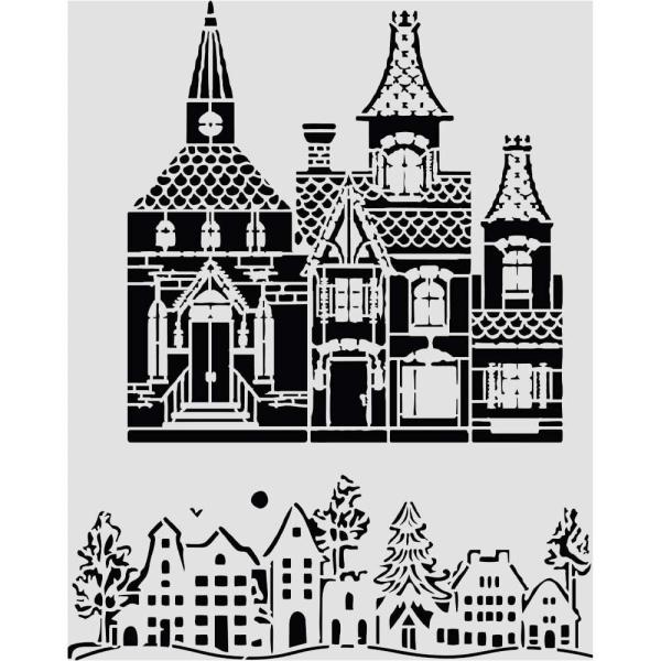 Stamperia - Schablone 20x25cm "Christmas House" Stencil