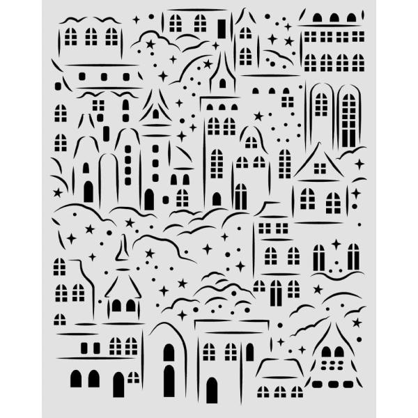 Stamperia - Schablone 20x25cm "Christmas Village" Stencil