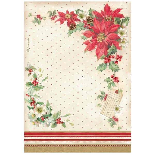 Stamperia - Decopatch Papier "Poinsettia" Decoupage A4 - 6 Bogen  