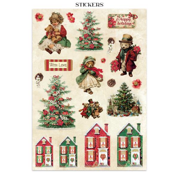 Stamperia - Papier, Aufkleber & Stanzteile "Classic Christmas" Junk Journal Backgrounds,Stickers,Cut-Outs
