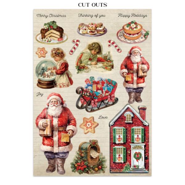 Stamperia - Papier, Aufkleber & Stanzteile "Classic Christmas" Junk Journal Backgrounds,Stickers,Cut-Outs