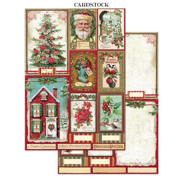 Stamperia - Papier, Aufkleber & Stanzteile "Classic Christmas" Junk Journal Backgrounds,Stickers,Cut-Outs