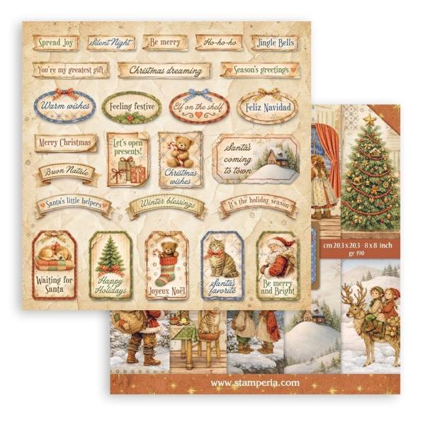 Stamperia - Designpapier "Silent Night" Paper Pack 8x8 Inch - 10 Bogen