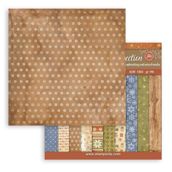 Stamperia - Designpapier "Silent Night Background Selection" Maxi Paper Pack 8x8 Inch - 10 Bogen