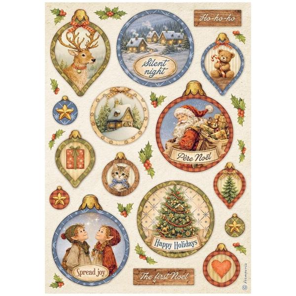 Stamperia - Decopatch Papier "Christmas Balls" Decoupage A4 - 6 Bogen  