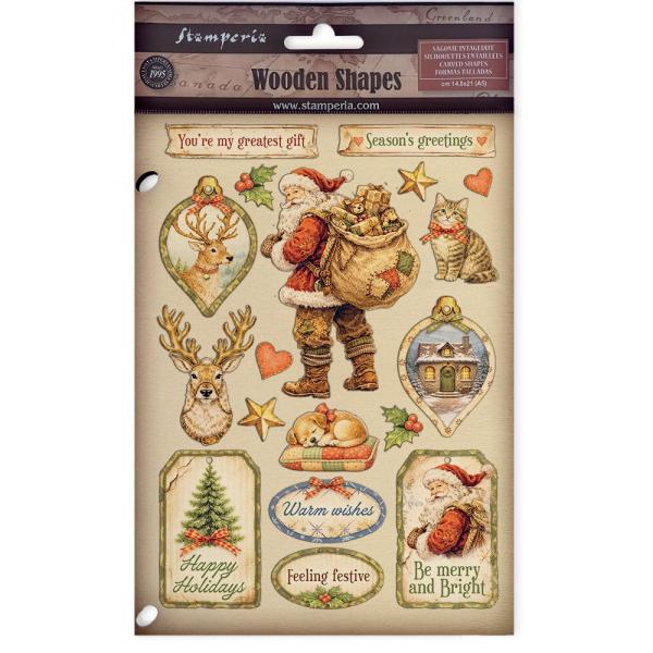 Stamperia - Holzteile A5 "Colored Wooden Shapes" Wooden Shapes