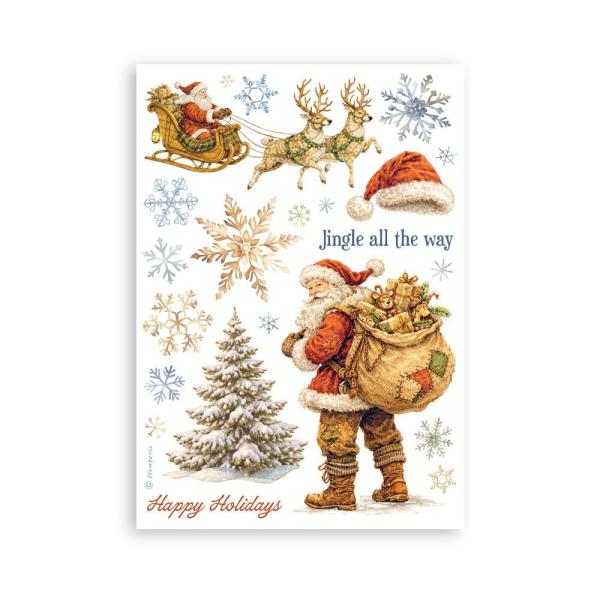 Stamperia - Washi Papier "Silent Night" Washi Pad 14,8x21cm - 8 Bogen