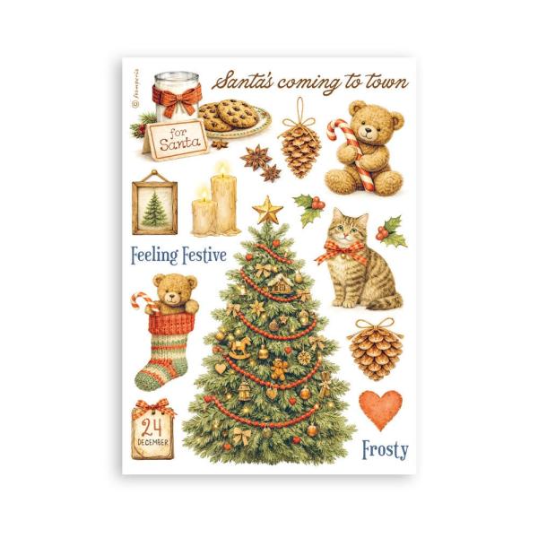 Stamperia - Washi Papier "Silent Night" Washi Pad 14,8x21cm - 8 Bogen