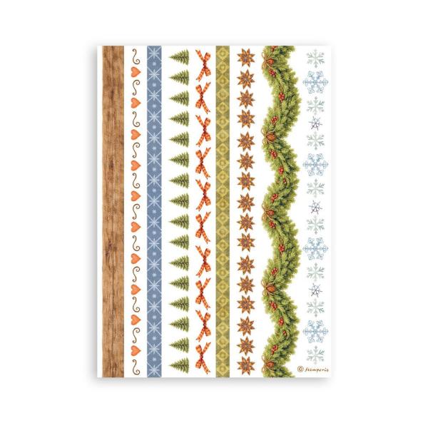 Stamperia - Washi Papier "Silent Night" Washi Pad 14,8x21cm - 8 Bogen