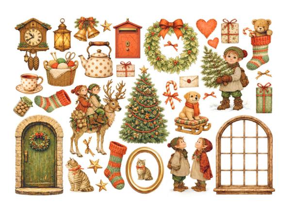 Stamperia - Stanzteile "Silent Night" Die Cuts Ephemera