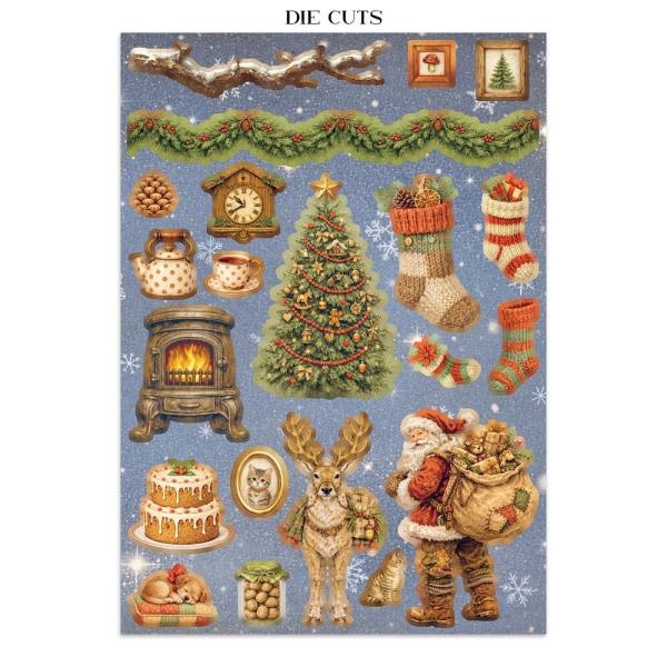 Stamperia - Papier, Aufkleber & Stanzteile "Silent Night" Junk Journal Backgrounds,Stickers,Cut-Outs
