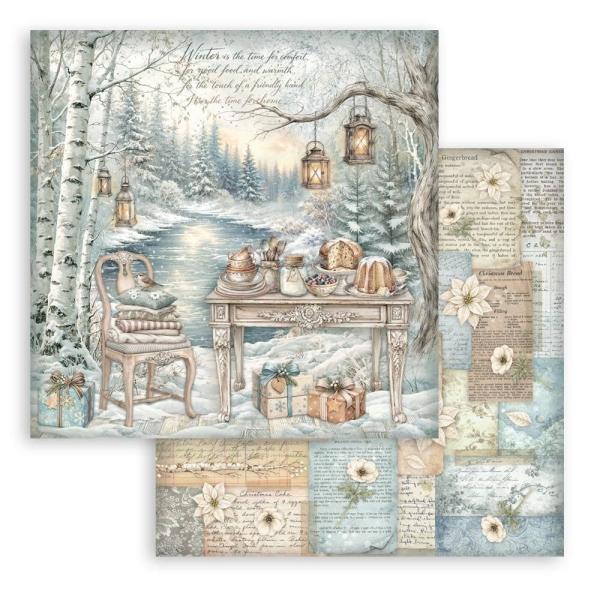 Stamperia - Designpapier "White Christmas by Cristina Radovan" Paper Pack 12x12 Inch - 10 Bogen