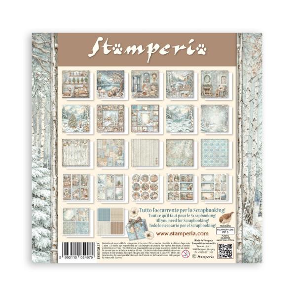 Stamperia - Designpapier "White Christmas by Cristina Radovan" Maxi Paper Pack 8x8 Inch - 22 Bogen