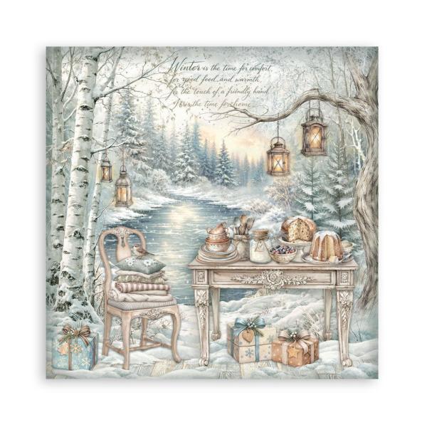 Stamperia - Designpapier "White Christmas by Cristina Radovan" Maxi Paper Pack 8x8 Inch - 22 Bogen
