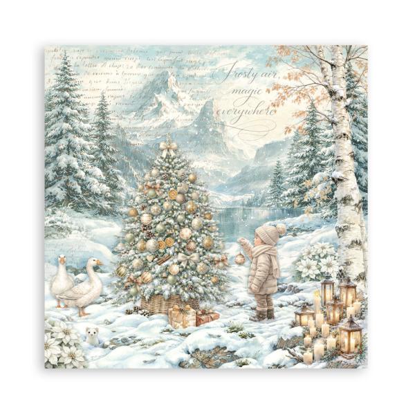 Stamperia - Designpapier "White Christmas by Cristina Radovan" Maxi Paper Pack 8x8 Inch - 22 Bogen