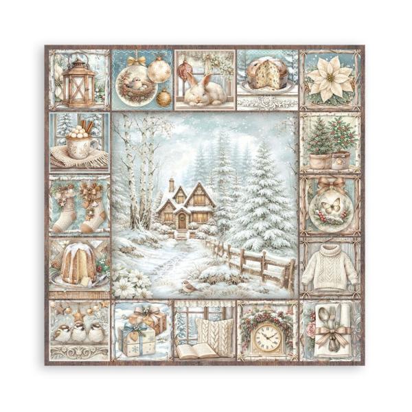 Stamperia - Designpapier "White Christmas by Cristina Radovan" Maxi Paper Pack 8x8 Inch - 22 Bogen