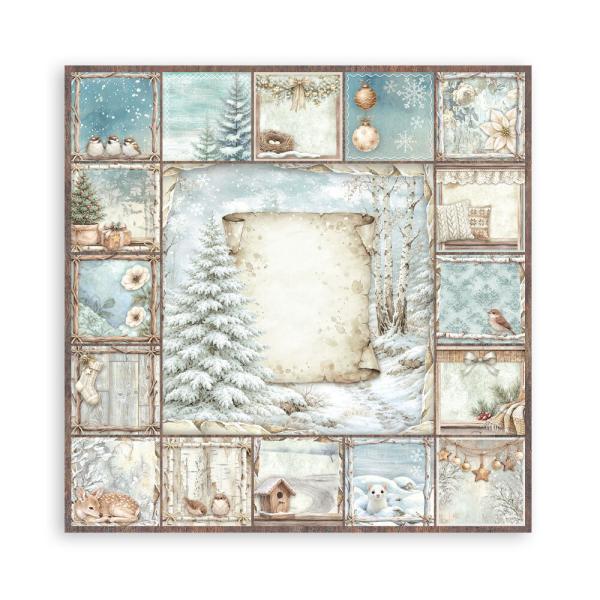 Stamperia - Designpapier "White Christmas by Cristina Radovan" Maxi Paper Pack 8x8 Inch - 22 Bogen