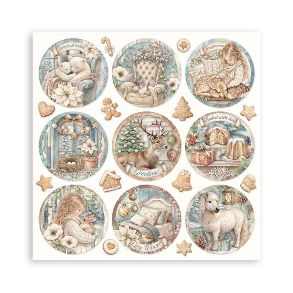 Stamperia - Designpapier "White Christmas by Cristina Radovan" Maxi Paper Pack 8x8 Inch - 22 Bogen