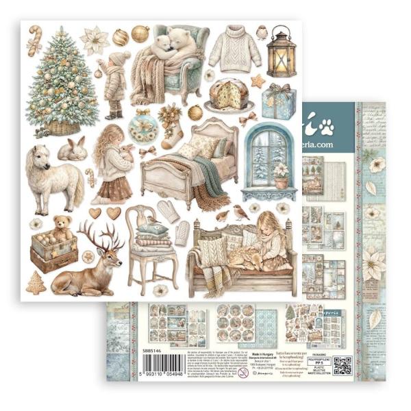 Stamperia - Designpapier "White Christmas by Cristina Radovan" Paper Pack 8x8 Inch - 10 Bogen
