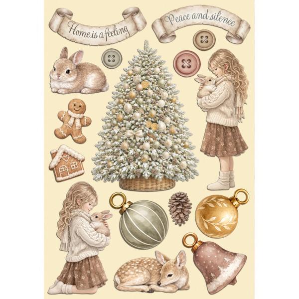 Stamperia - Holzteile A5 "White Christmas Colored Wooden Shapes by Cristina Radovan" Wooden Shapes