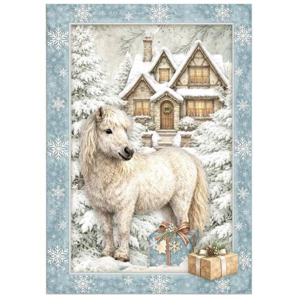 Stamperia - Decopatch Papier "White Christmas Selection by Cristina Radovan" Decoupage A6 - 8 Bogen  