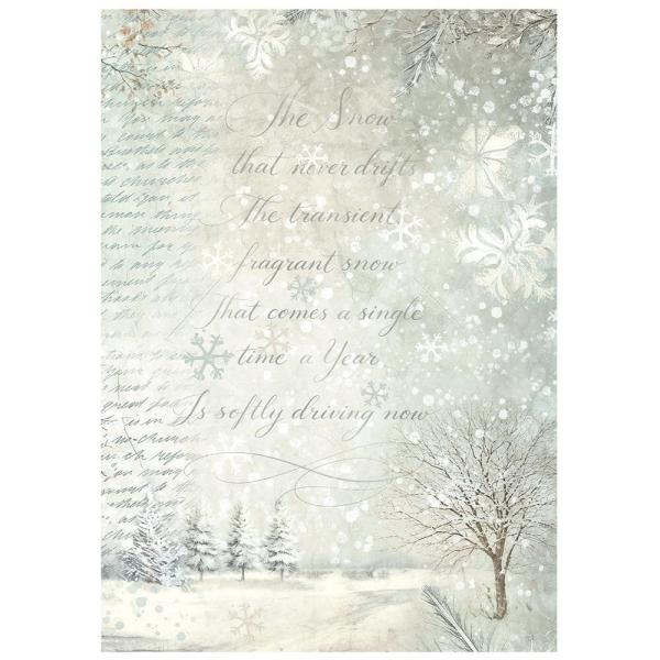Stamperia - Decopatch Papier "White Christmas Backgrounds Selection by Cristina Radovan" Decoupage A6 - 8 Bogen  