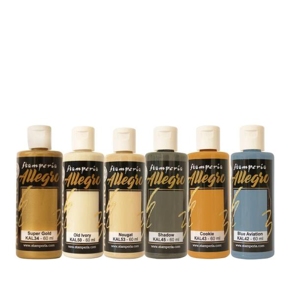 Stamperia - Acrylfarbe "White Christmas by Cristina Radovan" Allegro Paint Kit 6x60 ml