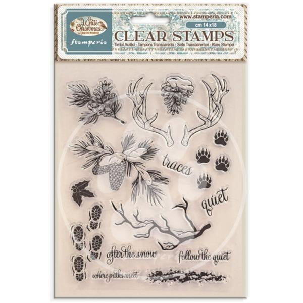 Stamperia - Stempelset "White Christmas by Cristina Radovan" Clear Stamps