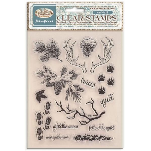 Stamperia - Stempelset "White Christmas by Cristina Radovan" Clear Stamps