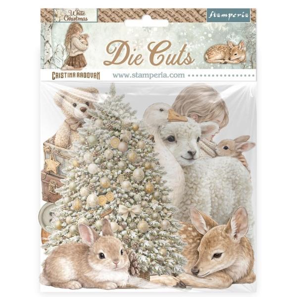 Stamperia - Stanzteile "White Christmas Assorted by Cristina Radovan" Die Cuts