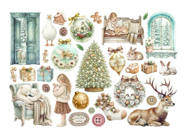 Stamperia - Stanzteile "White Christmas by Cristina Radovan" Die Cuts Ephemera