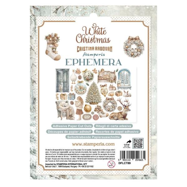 Stamperia - Stanzteile "White Christmas by Cristina Radovan" Die Cuts Ephemera